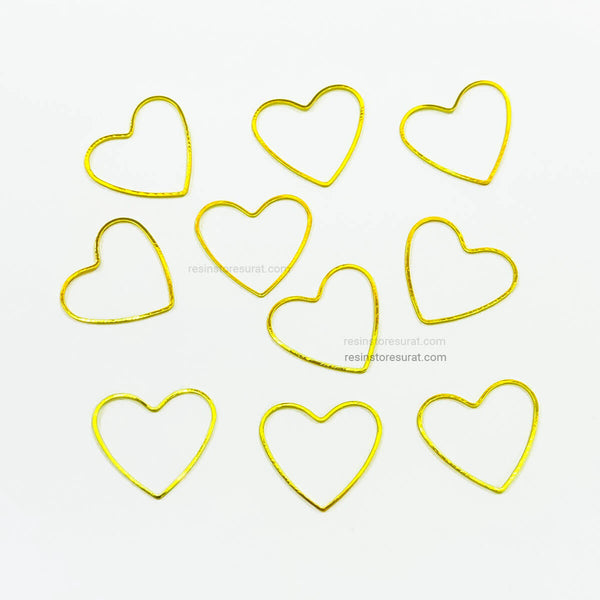 Heart Bezel Frame Gold - 10 Pcs