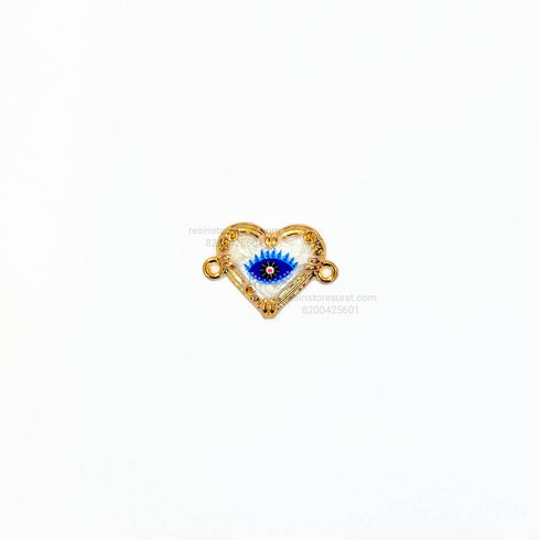 Evil Eye Heart Metal Rakhi Charm