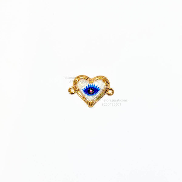 Evil Eye Heart Metal Rakhi Charm