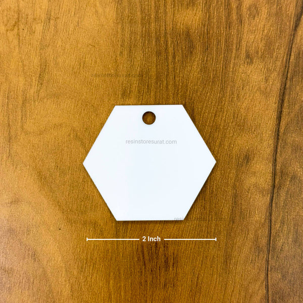 Hexagon Keychain white Acrylic Base