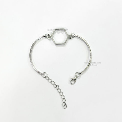Silver Hexagon Rakhi Bracelet Base