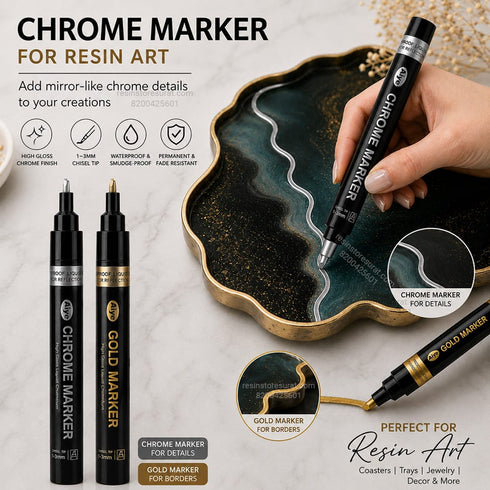 High Gloss Chrome Resin Marker - Gold