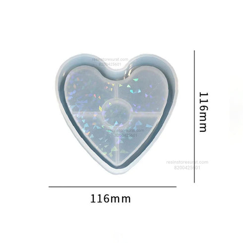 Holographic Heart Trinklet Coaster Mould