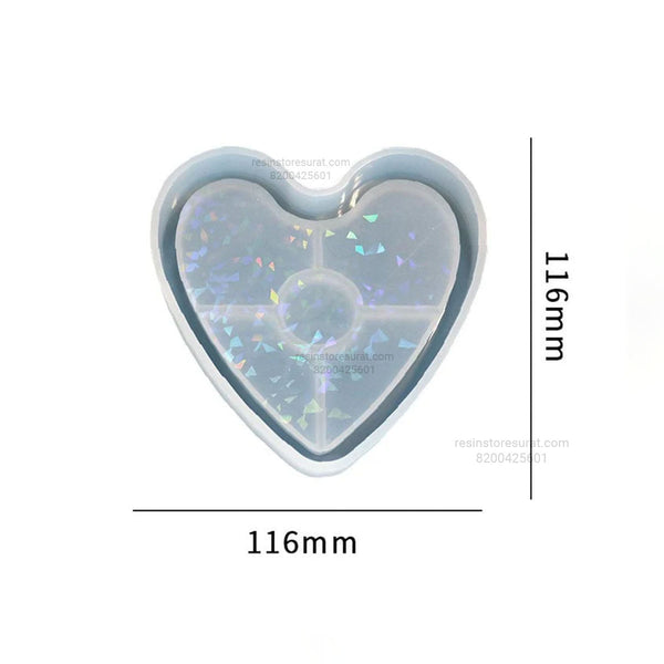 Holographic Heart Trinklet Coaster Mould
