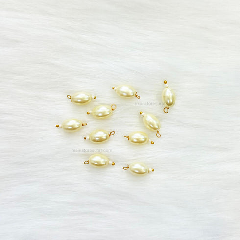 White Jhumka Beads - 10 Pcs