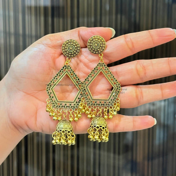 Dom Shape Resin Jhumka Gold