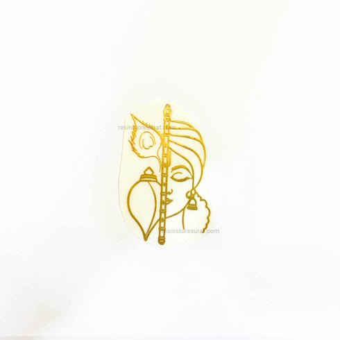 Krishna Face Metal Sticker