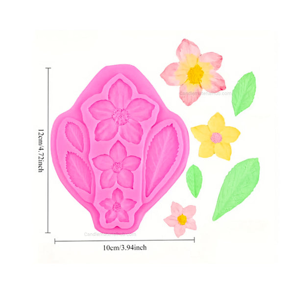 Leaf and Cherry Blossom Flower Candle Mould - 7