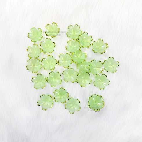 Light Green Acrylic Cherry Blossom Flower Beads