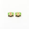 Light Green Lotus Meenakari Green Leaf Gold Charm D26 - 2 Pcs