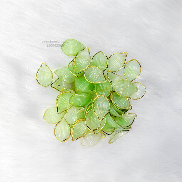 Light Green Flower Petal Gold