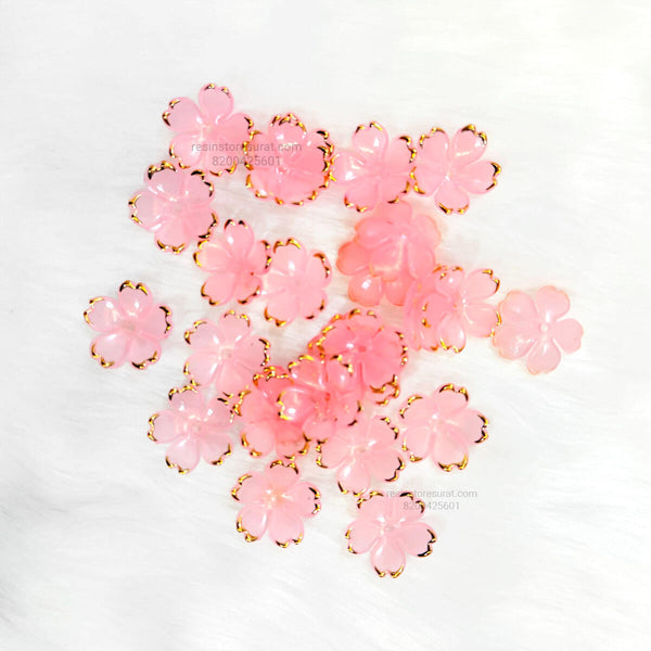 Light Pink Acrylic Cherry Blossom Flower Beads