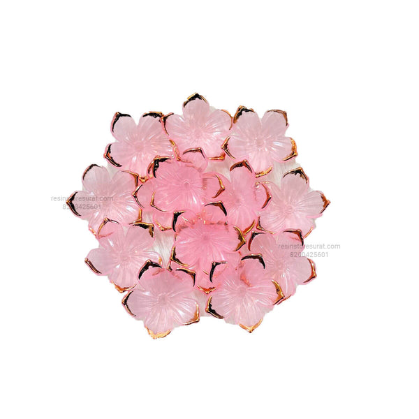 Light Pink Acrylic flower with golden border