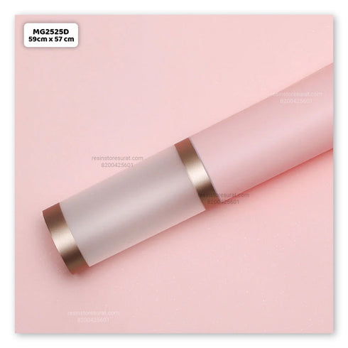 Light Pink Gold Strip Flower Wrapping Paper Plastic Sheet - 25D(20 Sheet)