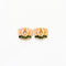 Light Pink Lotus Meenakari Green Leaf Gold Charm D22 - 2 Pcs
