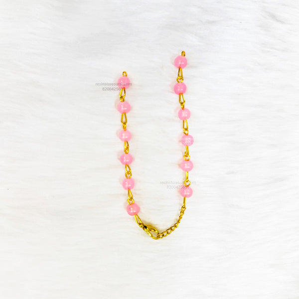 Light Pink Pearl Beads Rakhi Bracelet Chain