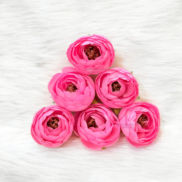 Light Pink Peony Artificial Flower - 6 Pcs