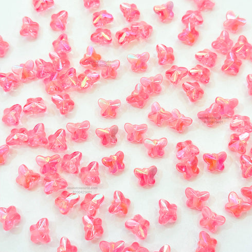 Light Pink Reflective Butterfly Rakhi Beads