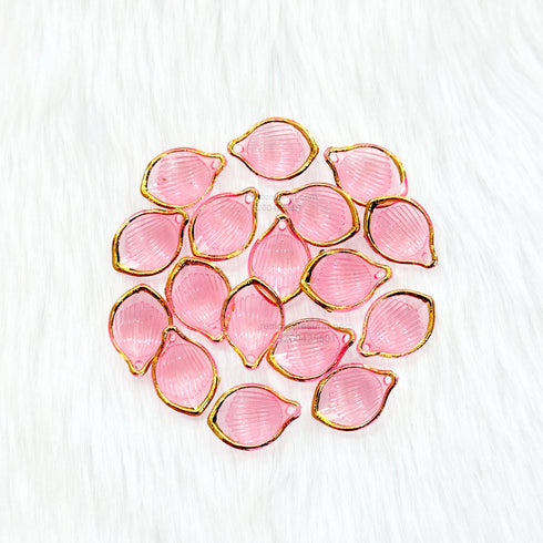 Light Pink Gold Border Leaf Petal N