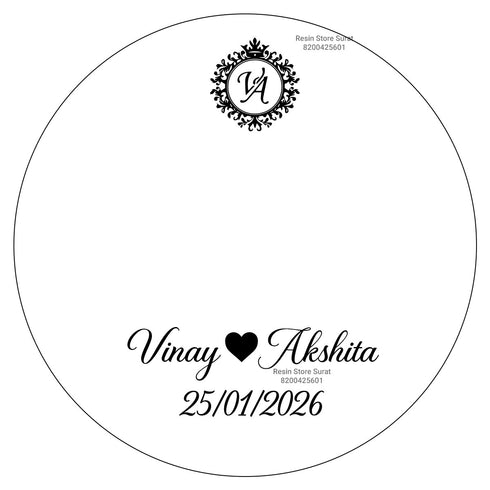 Initial logo & Couple name Custom Insert Sheet