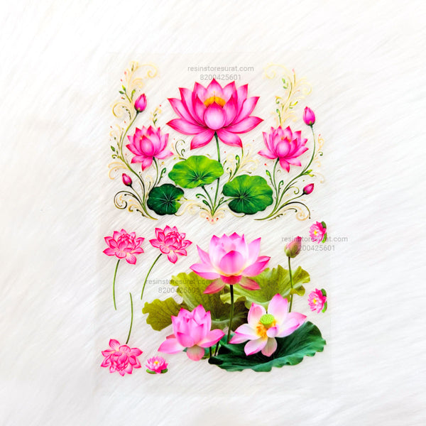 Lotus Design 3D Uv Sticker Sheet - A6