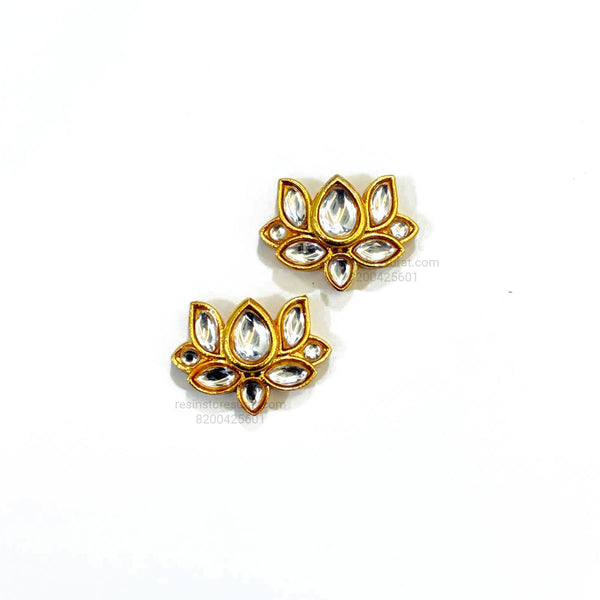 Lotus Meenakari Kundan Beads Silver Gold Charm D15