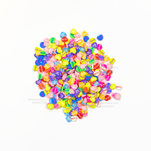 Romantic Colorful Heart Polymer Chips