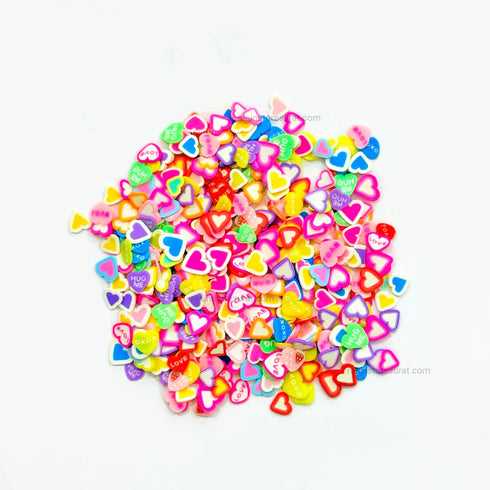Mix colorful Heart polymer chips