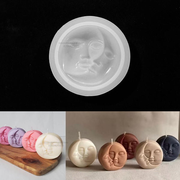 Moon Face Candle Mold