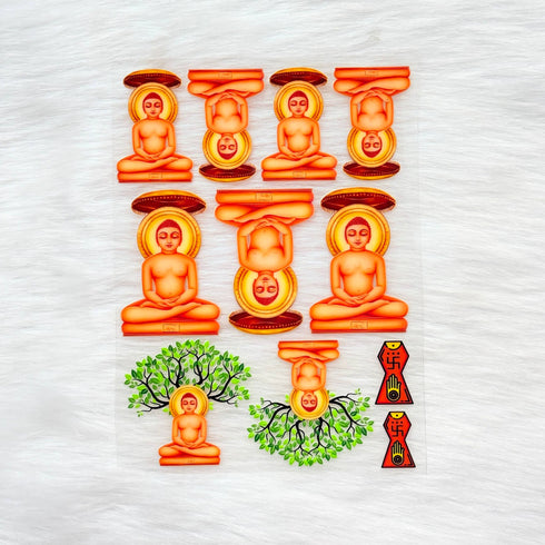 Mahavir Swami 3D UV Sticker Sheet - A6