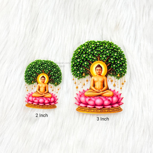 Mahavir Swami With Tree 3D UV Sticker - D