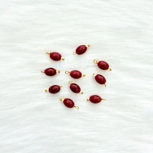 Maroon Jhumka Beads - 10 Pcs