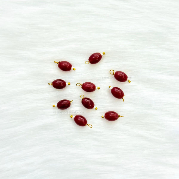 Maroon Jhumka Beads - 10 Pcs