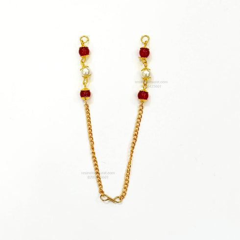 Maroon Pearl Rakhi Bracelet Chain