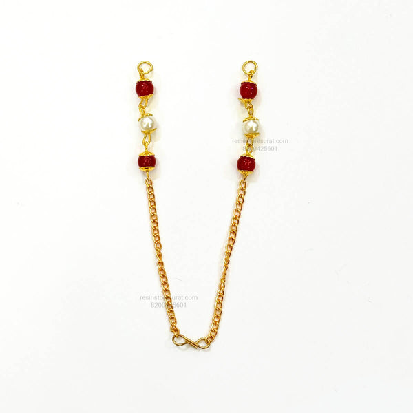 Maroon Pearl Rakhi Bracelet Chain