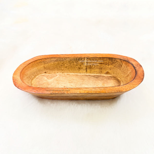 Medium Boat Shape Wooden Candle Bowl
