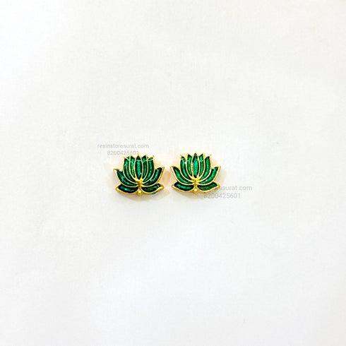 Meena Green Lotus Gold Charm B14
