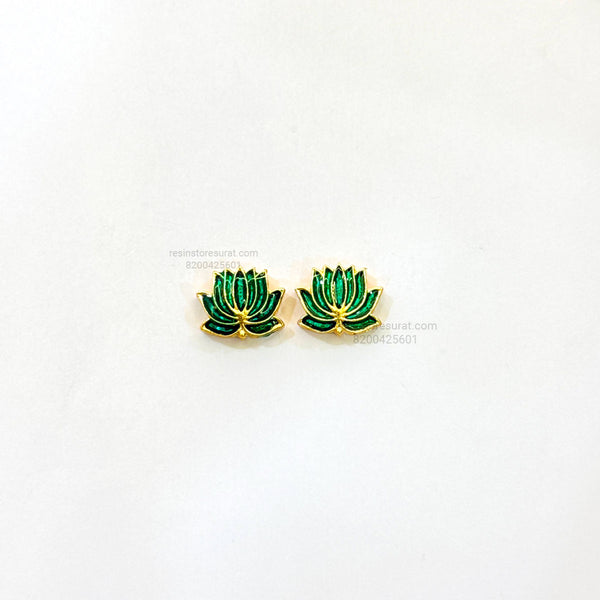 Meena Green Lotus Gold Charm B14