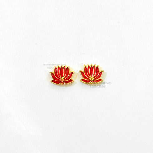 Meena Red Lotus Gold Charm B15
