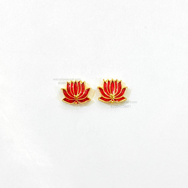 Meena Red Lotus Gold Charm B15