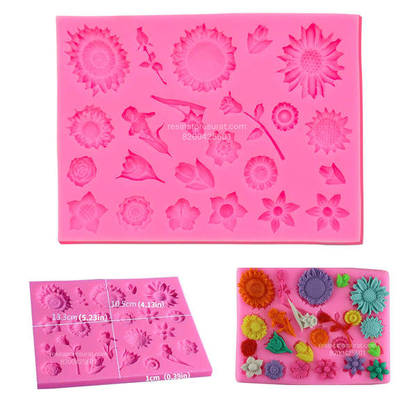 23 Cavity Mixed Flower Mould