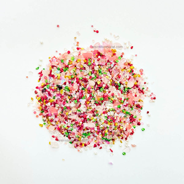 Mix red pink granule stone for resin