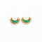 Moon Green Meenakari Kundan Gold Charm B10 - 2 Pcs