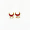 Moon Pink Meenakari Kundan With Leav Gold Charm B11 - 2 Pcs