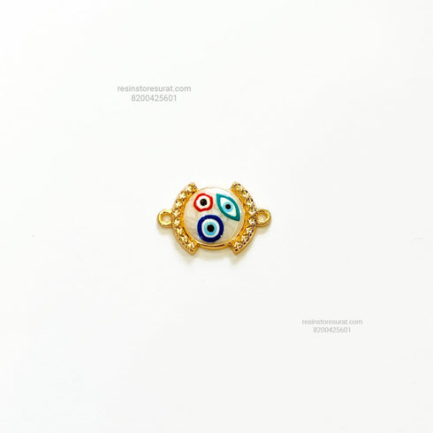 Multicolor Evil Eye Round Rakhi Charm