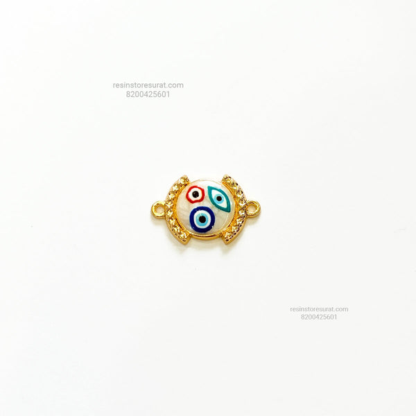 Multicolor Evil Eye Round Rakhi Charm