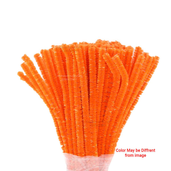Neon Orange Shimmer Glitter Pipe Cleaner