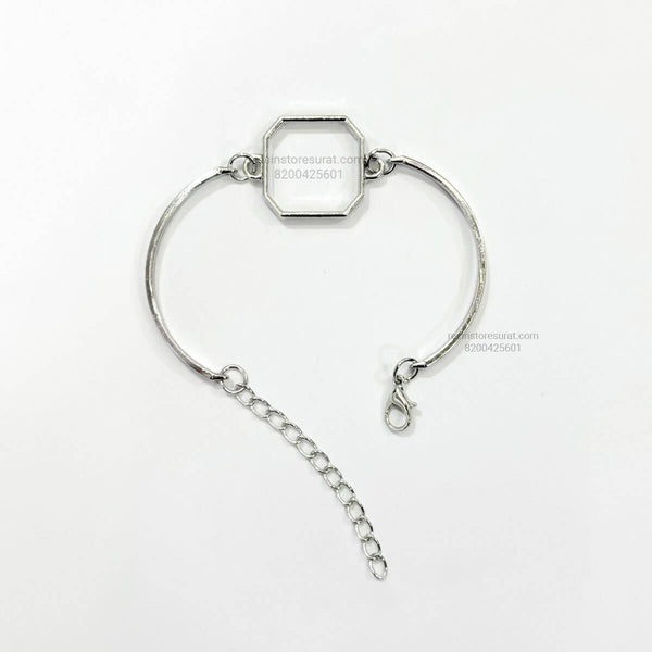 Silver Octagon Rakhi Bracelet Base