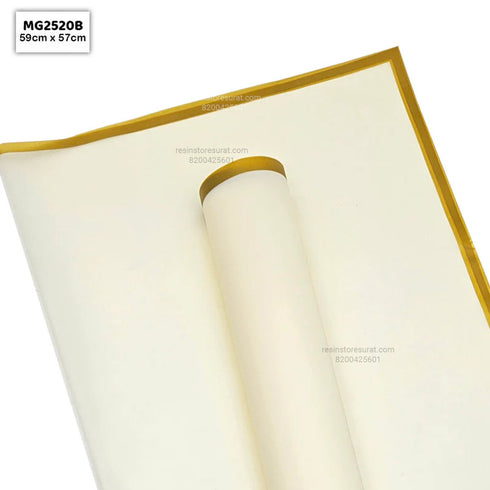Off White Flower Wrapping Paper Plastic Sheet - 20B(20 Sheet)