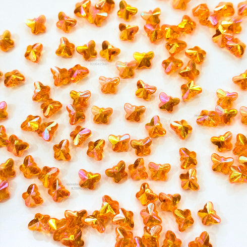Orange Reflective Butterfly Rakhi Beads